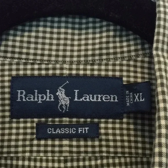 RL Long Sleeve Army Green, Purple & Beige Shirt - Picture 4 of 8